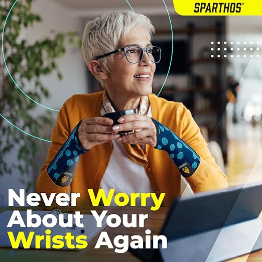Sparthos Wrist Support Sleeves (Pair) - Medical Compression for Carpal Tunnel and Wrist Pain Relief - Wrist Brace for Men and Women (X-Large, Cobalt Blue)