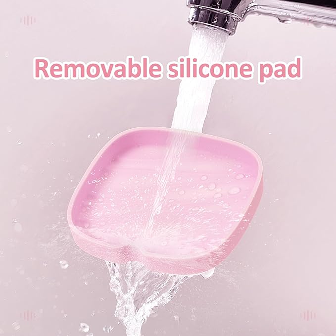 Retainer Case Slim Aligner Case with Vent Holes Removable Inner Tray Silicone for Easy Cleaning (1Pack White Pink)