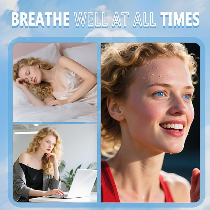 Nose Strips for Breathing (90 Count),Nasal Strips for Snoring,Breath Strips,Nose Strips,Nose Opener for Breathing Sleep,Oil & Sweat Proof High-Adhesive Patch,Better Sleep & Anti Snore,Gentle On Skin