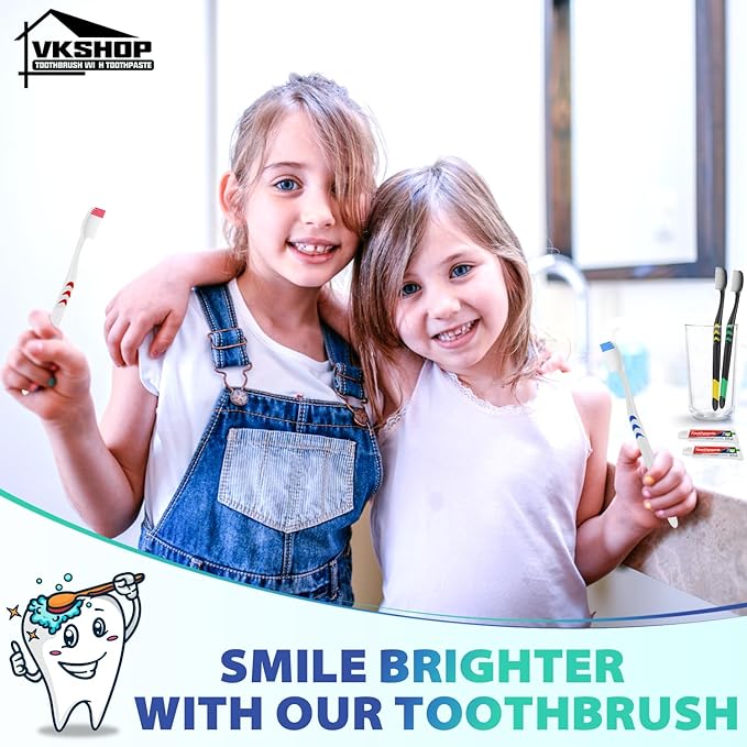 Disposable Toothbrush with Toothpaste, 12 Pack Individually Wrapped Travel Toothbrushes Set, Portable & Hygienic for Camping, Travel, Hotel, Flight, Party, Daily Use (White, 5g Toothpaste)