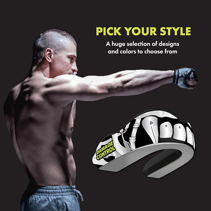 DAMAGE CONTROL Extreme Impact Mouth Guard – Sports Mouthguard for Boxing, MMA, BJJ, Hockey, Rugby, Lacrosse, & More – Mouthpiece for Teeth & Jaw Protection, for Youth & Adults (Giga Bite EI)