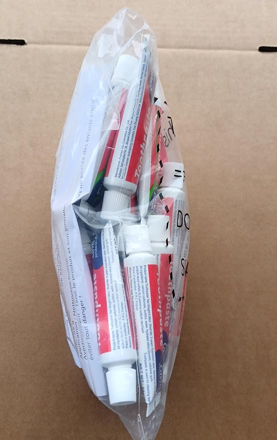 150 pcs Travel Size Toothpaste Bulk, 0.88oz/25 Grams Small 4x1.4 inches Mint Mini Disposable Toothpaste Travel Size Bulk for Hotel,Guests,Homeless,Charity