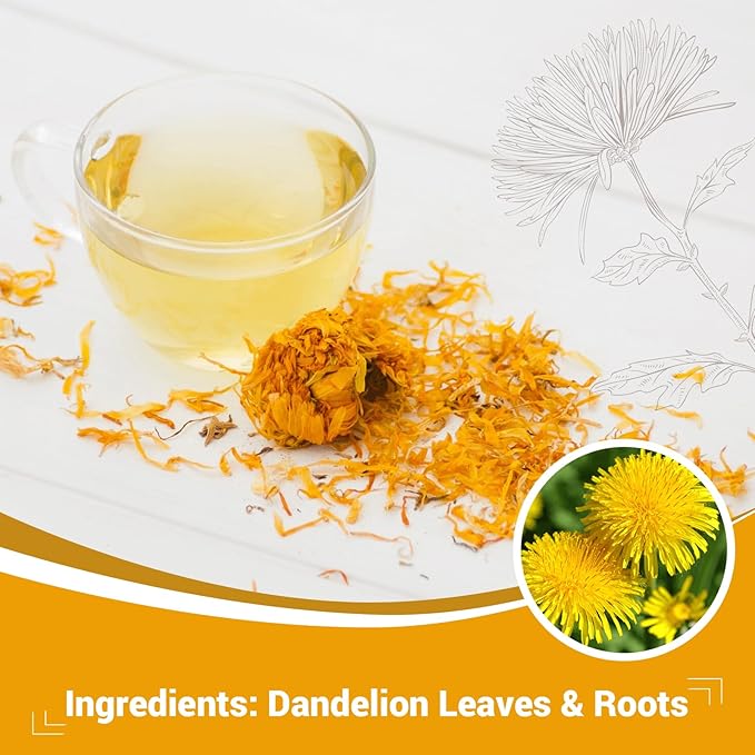 Dandelion Leaf & Root Herbal Tea-Caffeine-free herbal tea，No Sugar，100 Teabags