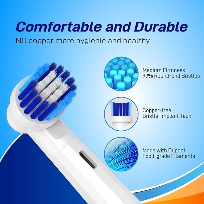 Replacement Toothbrush Heads Compatible with Bitvae R1/R2 - Rotating Electric Brush Heads Compatible with Oral B Braun Pro 500/1000/1500/3000/5000/7000/7500/8000 Series, White, 10 Pack