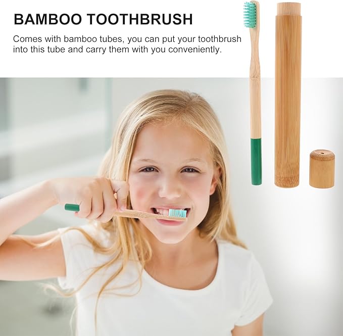 Healifty Bamboo Toothbrushes Holder Portable Wood Toothbrush Cover Disposable Travel Toothbrushes Rustic Tooth Brush Container Tubes Individual Storage Organizer Kit for Homestay Hotel