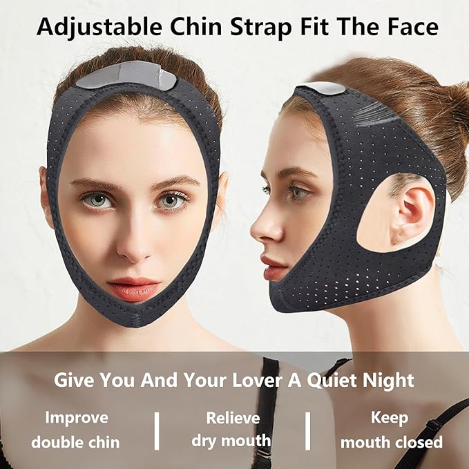 Anti Snoring Chin Strap,Adjustable Chin Strap for CPAP Users,Breathable Anti Snore Devices for Men and Women,Comfortable Sleep Chin Strap for Snoring,Effective Stop Snoring Solution