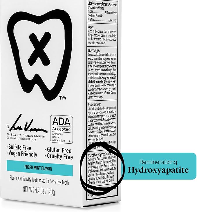 Made by Dentists Professional Enamel Rebuilding Toothpaste - 2 Pack - Remineralizing Nano Hydroxyapatite Toothpaste with Sodium Fluoride, ADA Approved, Vegan, 2 x 4.2oz