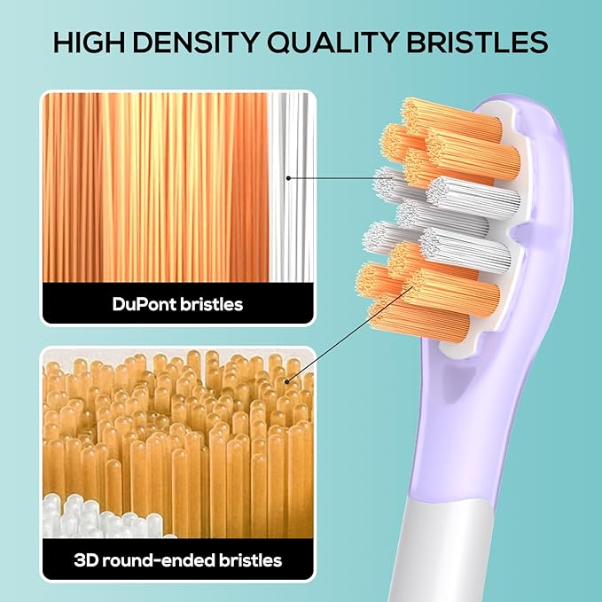 ASYH Replacement Toothbrush Heads Compatible with Philips Sonicare 4100, 5100, 6100 Electric Toothbrushes, Wave-Contoured Design & Medium Soft Brush Heads with Cover - 8Pcs