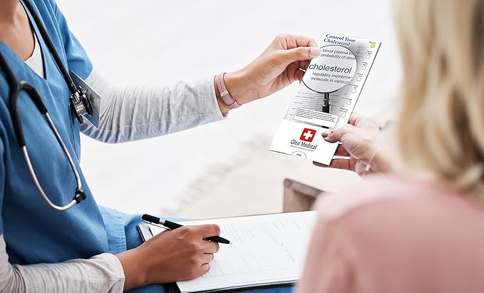 ZOCO - Control Your Cholesterol Slide Chart - Custom Promotional Item (Pack of 250) - HDL Instruction Guide, Brochure, Pamphlet - Doctor’s Office, Clinics, Pharmacies Handout - 3.75 x 8.5 in.