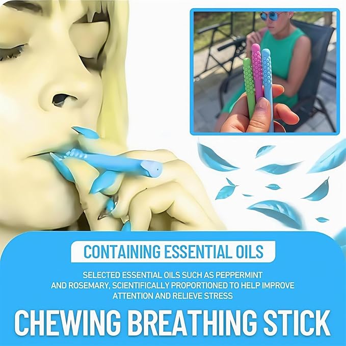 Chewable Breath Sticks containing Essential Oils,chewable Breather Quit Smoking，Stop Smoking Aids Work, Can Taken Anywhere Focus Clear Respiratory