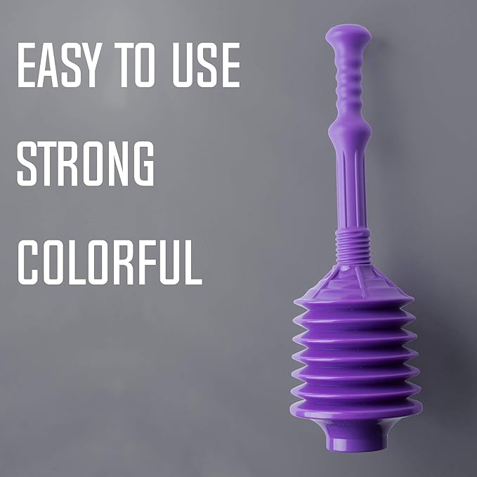 JS Jackson Supplies Professional Bellows Accordion Toilet Plunger Parent (Purple)