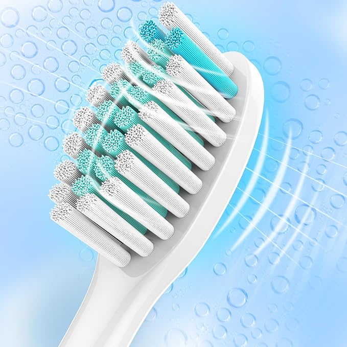BUKURII Toothbrush Replacement Heads ONLY Compatible with Philips Sonicare Electric Toothbrushes,8PCS,White,for Sonicare Click on Brush Handles 1100 2100 4100 5100 6100, Refills for Protective Clean