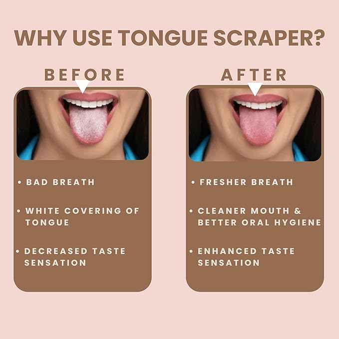 Tongue Scraper, 100% Stainless Steel Tongue scraper for Adults And Kids, Professional Tongue cleaner for Oral Care, Improve Bad Breath and Hygiene (4 scraper with 2 travel case)