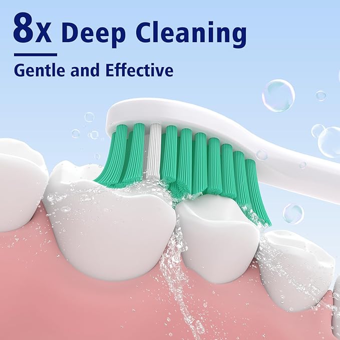 Toptheway Replacement Brush Heads Compatible with Sonicare E-Series Essence Xtreme Elite Advance and CleanCare Screw-On Toothbrush Handles 7022/66, 6 Pack
