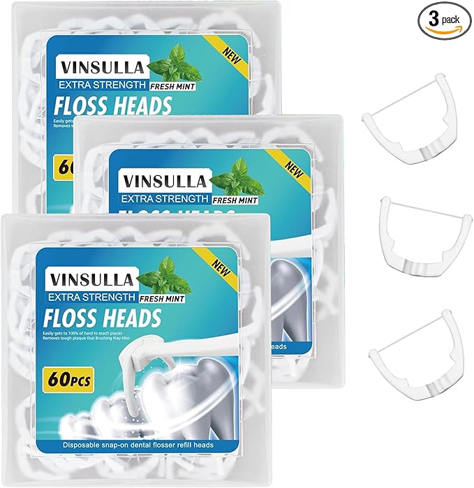 Ultraclean Access Flosser Refill Heads, Compatible with Listerine Ultraclean Access Flosser, Mint 60 Count (Pack of 3)