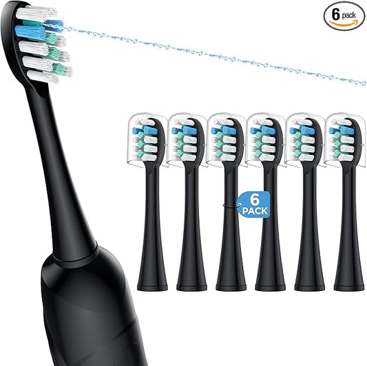 6 Pack Toothbrush Replacement Heads Compatible with WaterPik Sonic Fusion 2.0, FitMount Flossing Brush Head Fit for Water-Pic SF-01 SF-02 and 2.0 SF-03 SF-04