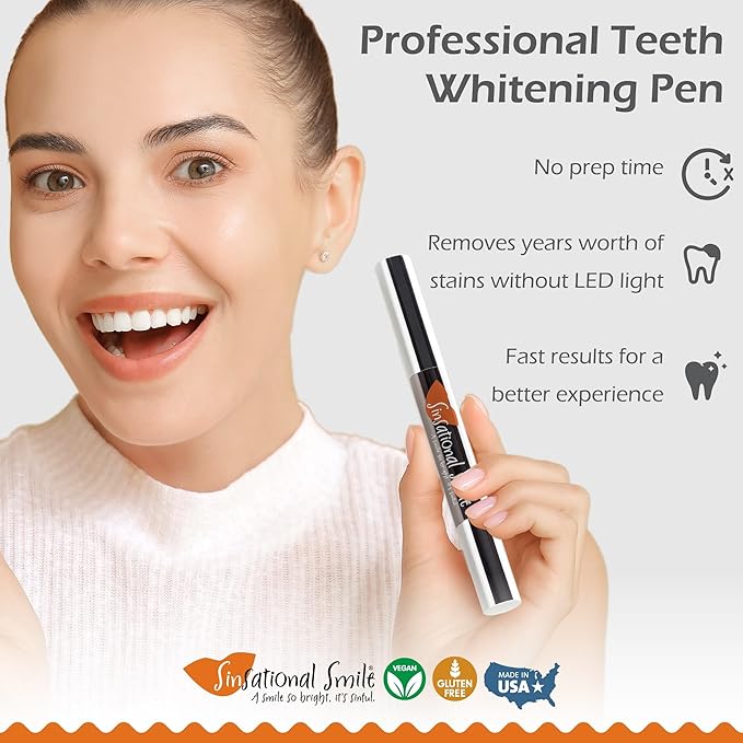 Teeth Whitening Pen, Up to 120 Treatments - Safe, Fast, Simple, Effective, Removes Stains, No Sensitivity, Enamel Safe, for Sensitive Teeth & Gums, 2-Pack