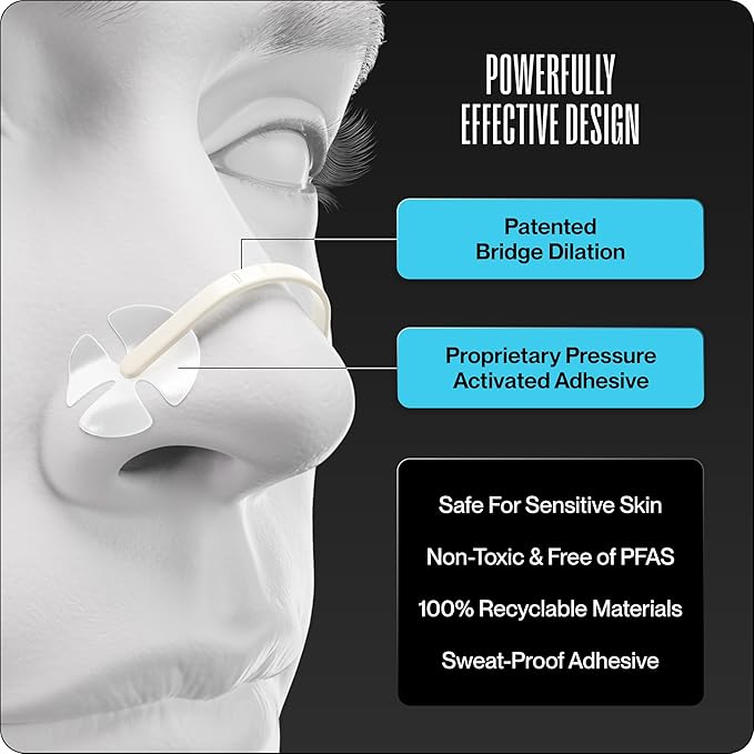 Dream Recovery Second Wind Nasal Strips - Nose Strips for Breathing, Sleep and Athletic Performance - Snore Relief and Congestion Support - Sand, Normal, 25 Count