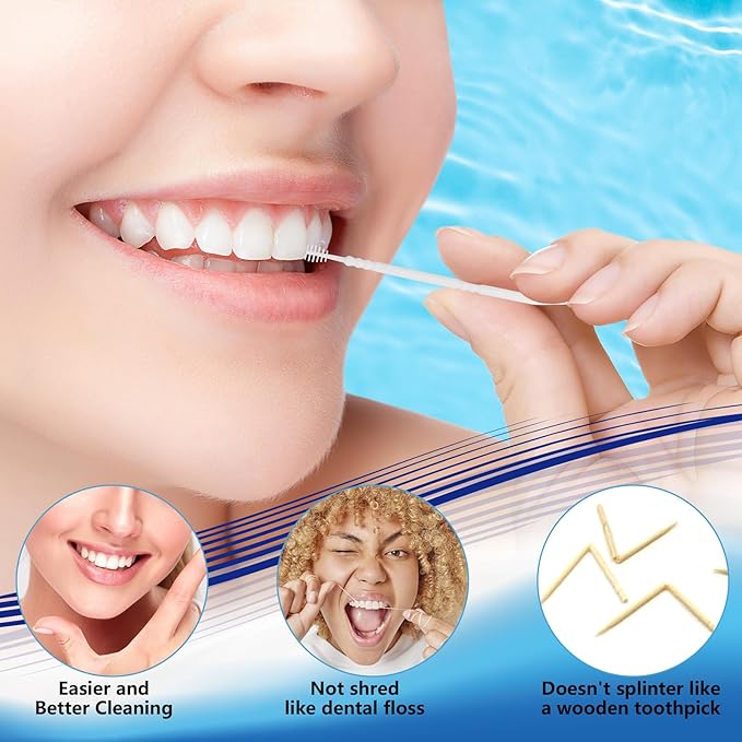 Brushpicks Interdental Toothpicks,Soft Bristle Dental Floss Picks Toothpicks,Helps Removes Plaque and Debris Between Your Teeth, Mint, 900PCS (Pack of 3)