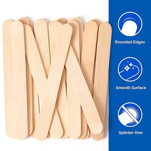 JMU 5000 Count Tongue Depressors, 6" Non-Sterile Tongue Blades Wood Sticks