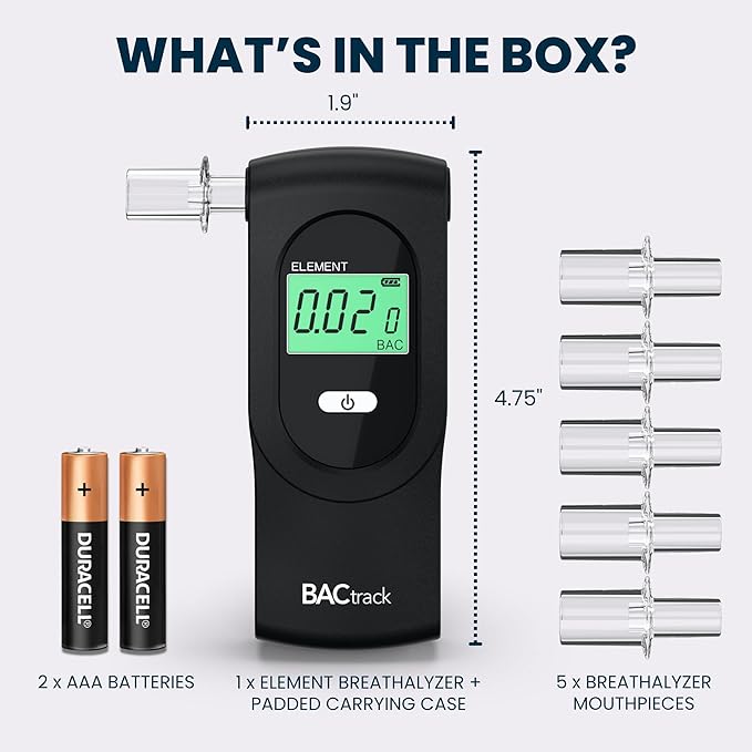 BACtrack Element Breathalyzer | Professional-Grade Accuracy | DOT & NHTSA Compliant | Portable Breath Alcohol Tester for Personal & Professional Use