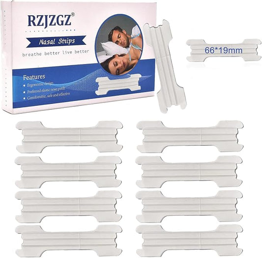 RZJZGZ Clear Large Nasal Strips for Snoring Transparent Nose Strips for Breathing Extra Strength Snore Strips to Open Nasal Passages (60Pack)