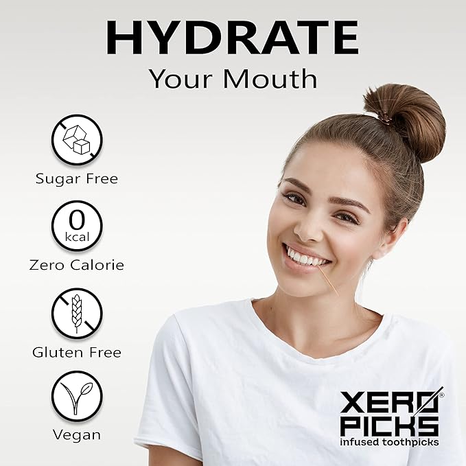 Xero Picks Dry Mouth - Infused Flavored Toothpicks for Long Lasting Fresh Breath & Dry Mouth Prevention (Variety 6 Pack)