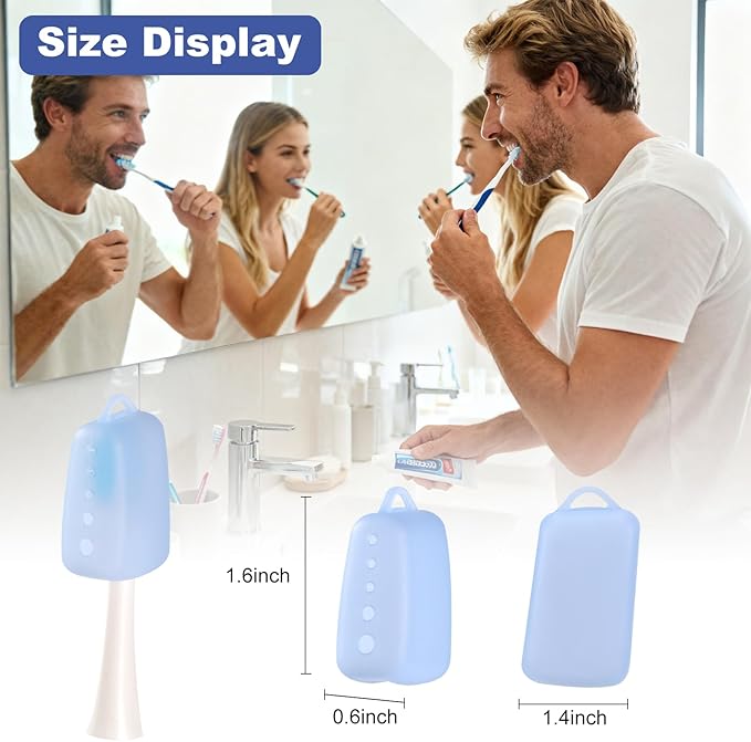 Serqd 6 Pack Silicone Toothbrush Covers, Travel Toothbrush Head Caps for Manual and Electric Toothbrushes, Breathable Hygienic Toothbrush Protector to Keep Toothbrush Fresh and Clean