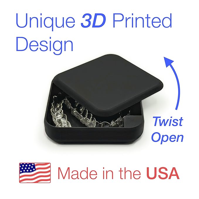 Kasse Invisalign Case by nCase | Modern Aligner & Retainer Case with QR Code Recovery | Magnetic Twist Open | 3D Printed in the USA | Secure Travel Design | Includes Invisalign Remover Tool | Cyan