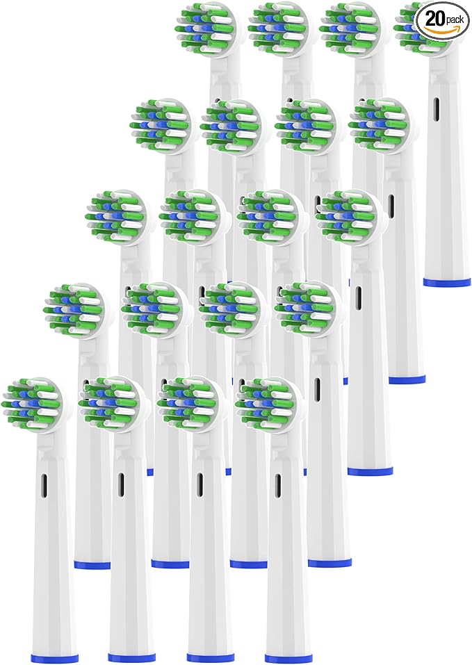 Replacement Toothbrush Heads Compatible with Oral-B Braun Pro 500/1000/1500/3000/3757/5000/7000/7500/8000, Professional Electric Brush Heads for Oral B Replacement Heads Refill,20 Pcs