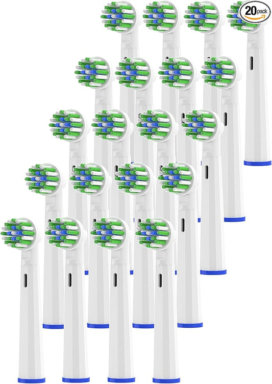 Replacement Toothbrush Heads Compatible with Oral-B Braun Pro 500/1000/1500/3000/3757/5000/7000/7500/8000, Professional Electric Brush Heads for Oral B Replacement Heads Refill,20 Pcs