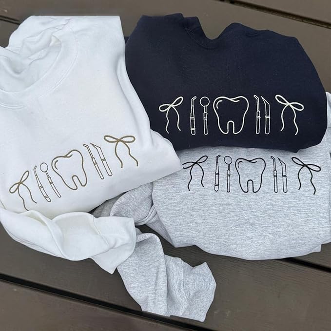 Chillever - Dental Hygienist Embroidered Sweatshirt, Gift For Hygienist, Tooth Gift, Teeth Sweatshirts For Women
