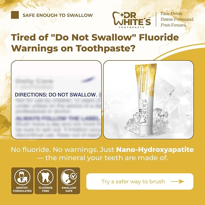 Dr. White’s Fruit by Design™ Line — Pure Pineapple Fluoride-Free Nano-Hydroxyapatite Toothpaste, 3.5 oz | Mint-Free | Dentist-Formulated | Enamel-Identical Mineral Care