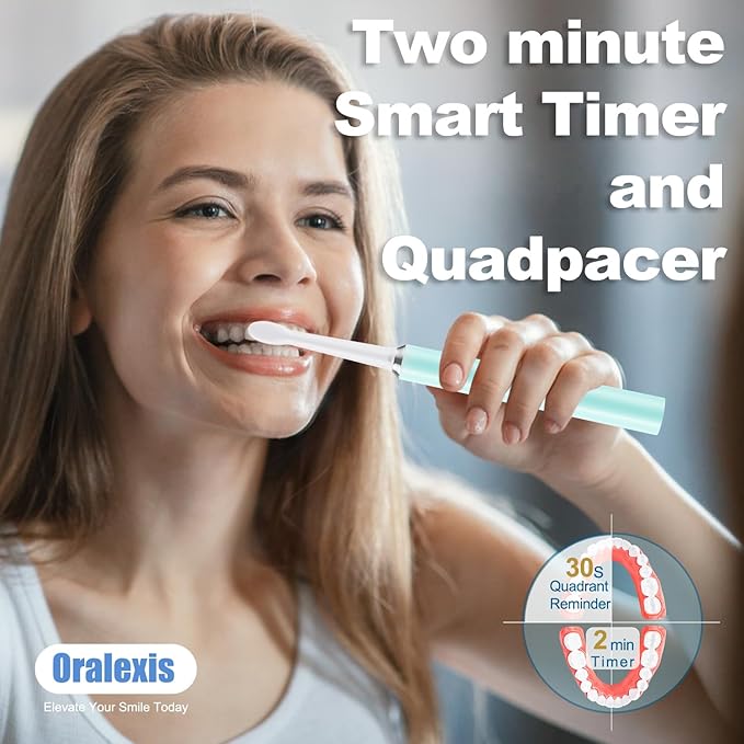 Electric Toothbrush for Adults and Kids, with Tongue Scraper and 8 Brush Heads, One Fast Charge Last 120 Days, 40000 VPM Deep Clean, Sonic Travel Toothbrush - Blue