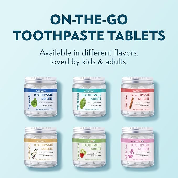 Toothpaste Tablets – Cinnamon | Nano Hydroxyapatite Toothpaste Tablets Chewable | Fluoride Free l 90 Tabs