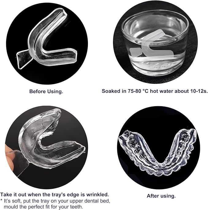 4PCS Dental Trays for Whitening Teeth, Thin Thermoform Moldable Mouth Trays for Teeth Whitening, Teeth Whitener Trays Kits Mouth Guard Care Oral Hygiene Tooth Tool