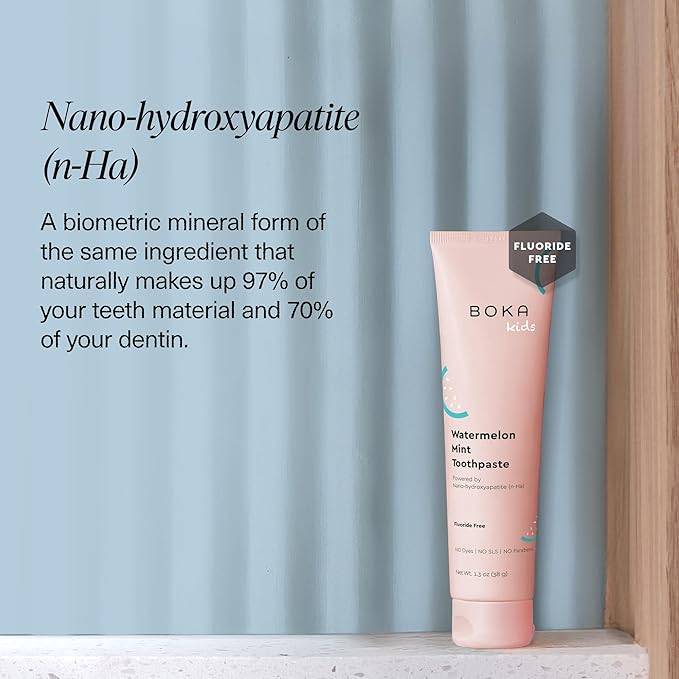 Boka Fluoride Free Toothpaste Nano Hydroxyapatite Toothpaste - Watermelon Mint Flavor, 1.3 oz 2pk US Manufactured