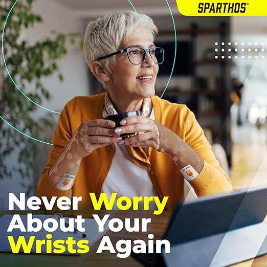 Sparthos Wrist Support Sleeves (Pair) – Compression Wrist Brace for Men and Women - Carpal Tunnel Tendonitis Arthritis Pain Relief Recovery from Wrist Pain, Strains, Sprains, Bursitis (Beige-S)