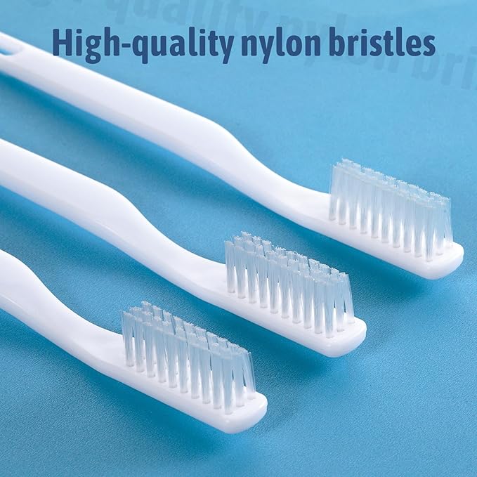 200 Pcs Disposable Toothbrush Individually Wrapped Travel Manual Tooth Brush Set Soft Bristle Bulk Toothbrush for Adults Oral Hygiene Dental Care Camping Guestroom Hotel (White)
