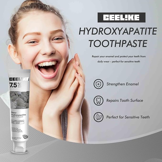 7.5% Hydroxyapatite Toothpaste – Strengthens Enamel, Protects Gums & Freshens Breath – Fluoride-Free, Ideal for Sensitive Teeth, 120g (1)