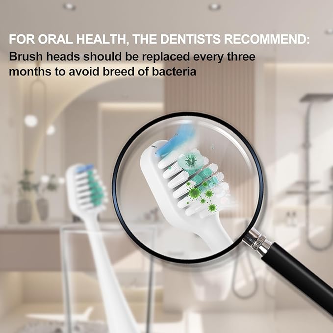 Harobey Replacement Toothbrush Heads for Waterpik Complete Care 5.0/9.0, and Compatible with AquaSonic Duo and Home Dental Center Electric Toothbruh, 10 Count(Pack of 1), White