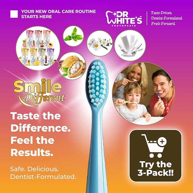 Dr. White’s Fluoride-Free nHA Toothpaste 2-Pack; Dentist-Formulated, Nano Hydroxyapatite + Xylitol, Sensitivity Relief Complex™, Mint-Free, Enamel Safe, Swallow-Safe (3.5 Oz, Coconut Chill)
