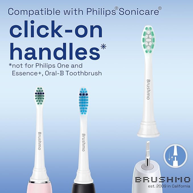 Brushmo Replacement Toothbrush Heads Compatible with Philips Sonicare Electric Toothbrush, White, 10 pc Variety Pack