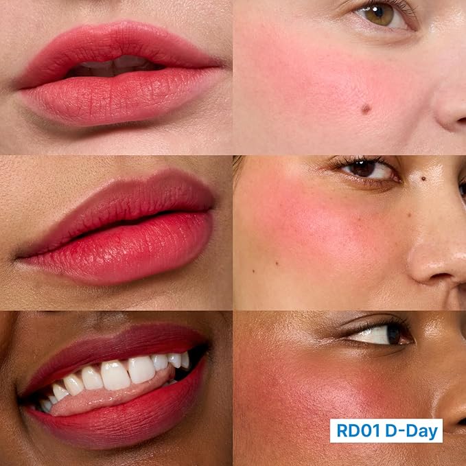 fwee Blurry Pudding Pot + Keychain SET | Airbrushed Blush & Lip, Buildable Pigment, Long-lasting, Lightweight, Easy to Blend, Natural Soft Matte Finish Makeup – D-day (Neon Red) | 0.17 oz
