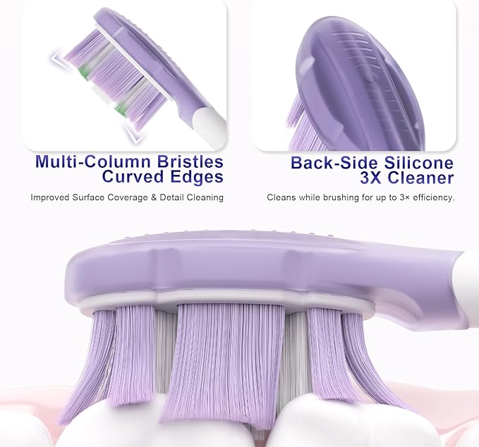 Replacement Toothbrush Heads Compatible with Philips Sonicare Click-on Handles Replacement Brush Head with Deep Reach Cleaning Electric Toothbrush Head, 8 Pack Replacement Heads