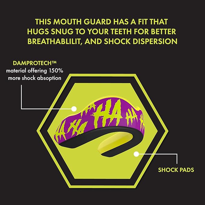 DAMAGE CONTROL Extreme Impact Mouth Guard – Sports Mouthguard for Boxing, MMA, BJJ, Hockey, Rugby, Lacrosse, & More – Mouthpiece for Teeth & Jaw Protection, for Youth & Adults (Youth, Hahaha)