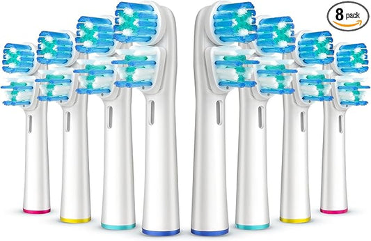 8 Pcs Double Heads Replacement Toothbrush Heads Compatible with Oral B Braun,Electric Toothbrush Heads Refill for Pro 500/1000/1500/3000/7000/8000/9600