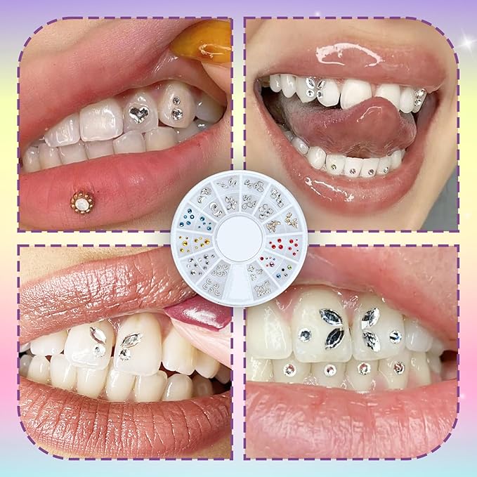 Tpyag Tooth Gem Kit, DIY Crystals Jewelry Kit Teeth Gems Kit, Professional Fashionable Tooth Gems Kit for Teeth, Teeth Jewelry Starter kit, Safe & Easy Application - Long Lasting Sparkle