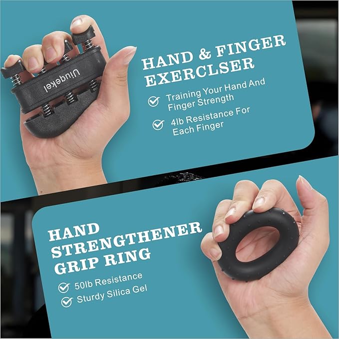 Grip Strength Trainer, 5-Level Adjustable Hand Gripper (11-220 lbs) Hand Exerciser & Forearm Strengthener, Grip Exerciser for Home Gym Workout & Fitness Equipment, Men & Women