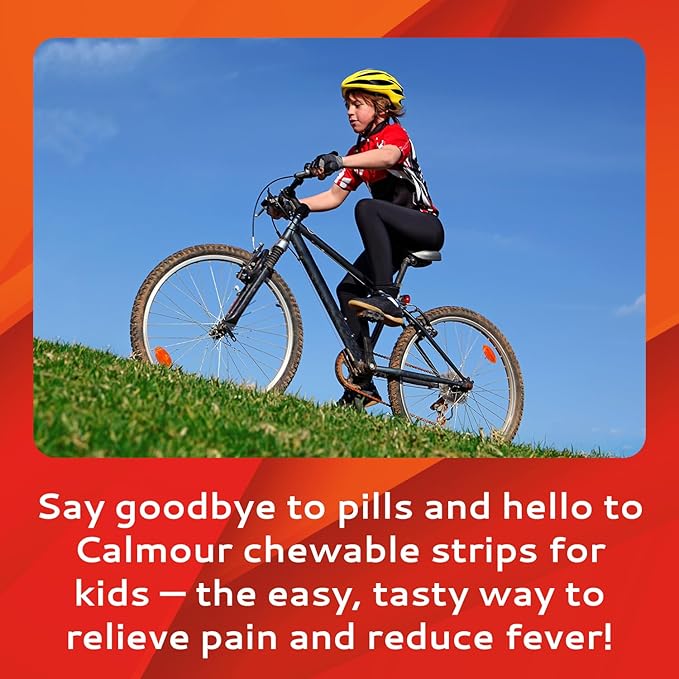 Children's Acetaminophen 24 Strips | Pain Reliever & Fever Reducer | Fast-Acting Support for Cold & Flu Symptoms | Oral Chewable Strips for Kids Ages 2-9 | Travel Size, Orange Flavor